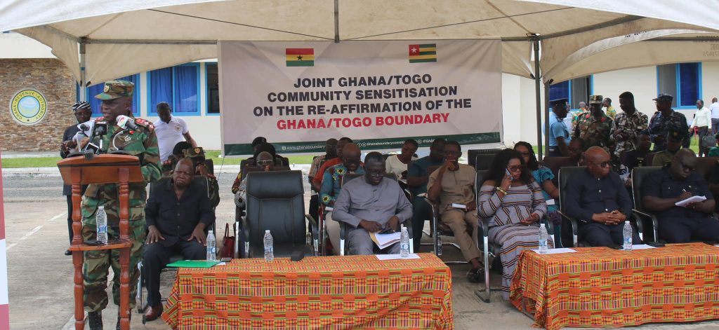 The Ghana Boundary Commission, with support from GIZ/AUBP, organised a community sensitisation exercise at Agotime Ziope gen kotia speech at gh tg reaffirmation 23