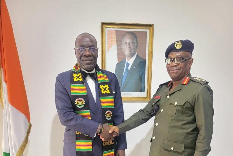A delegation from the Ghana Boundary Commission paid a courtesy call on the Ambassador of Côte d’Ivoire to Ghana - 21st May 2025 gen ntem with ambassador of côte d’ivoire to ghana 1