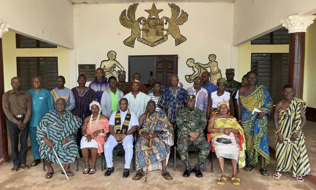 Ghana Boundary Commission Deepens Engagement In Volta Region To Strengthen International Boundary Governance - 25th July 2025 group pic with chief
